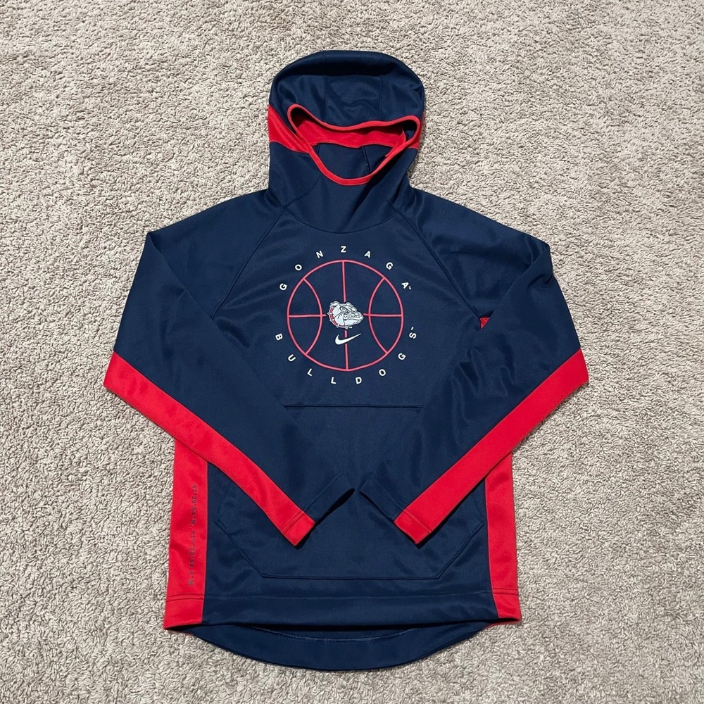 Gonzaga University Bulldogs Hoodie Mens Small Navy Blue Red Nike Basketball